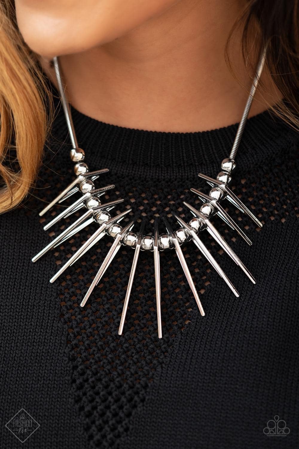 Fully Charged - Silver Paparazzi Necklace $5 Jewelry with Janet Morgan Necklaces