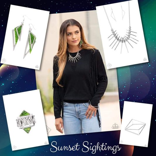 Fully Charged - Silver Necklace Sunset Sighting December 2020 Set $5 Jewelry with Janet Morgan Jewelry Set