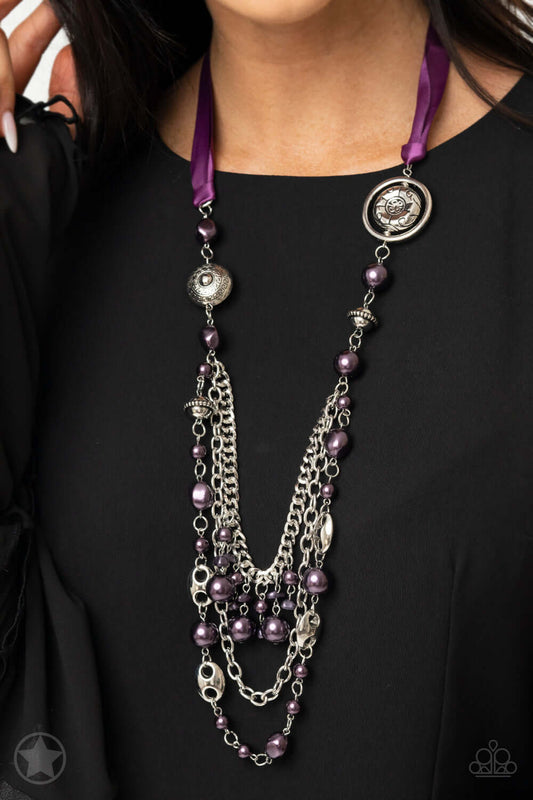 All The Trimmings - Purple- Paparazzi Accessories Necklace $5 Jewelry with Janet Morgan Necklaces