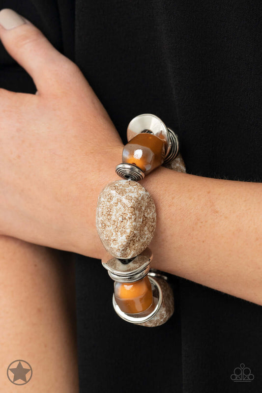 Glaze of Glory - Peach Paparazzi Bracelet $5 Jewelry with Janet Morgan Bracelets