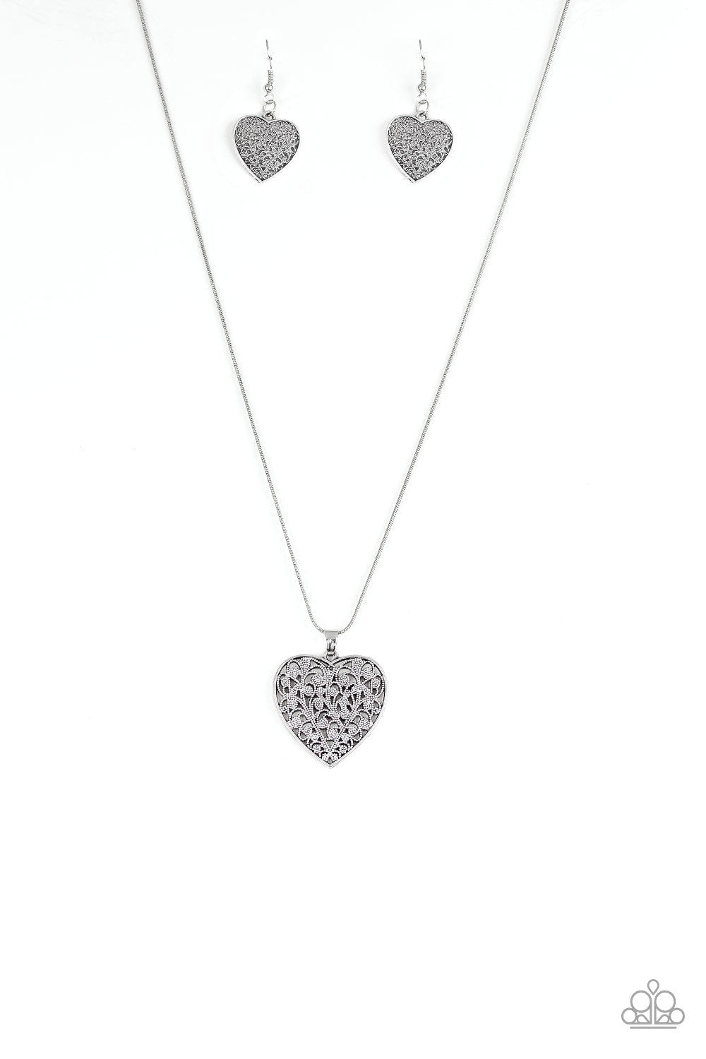 Look Into Your Heart - Silver Paparazzi Accessories Necklace $5 Jewelry with Janet Morgan Necklaces