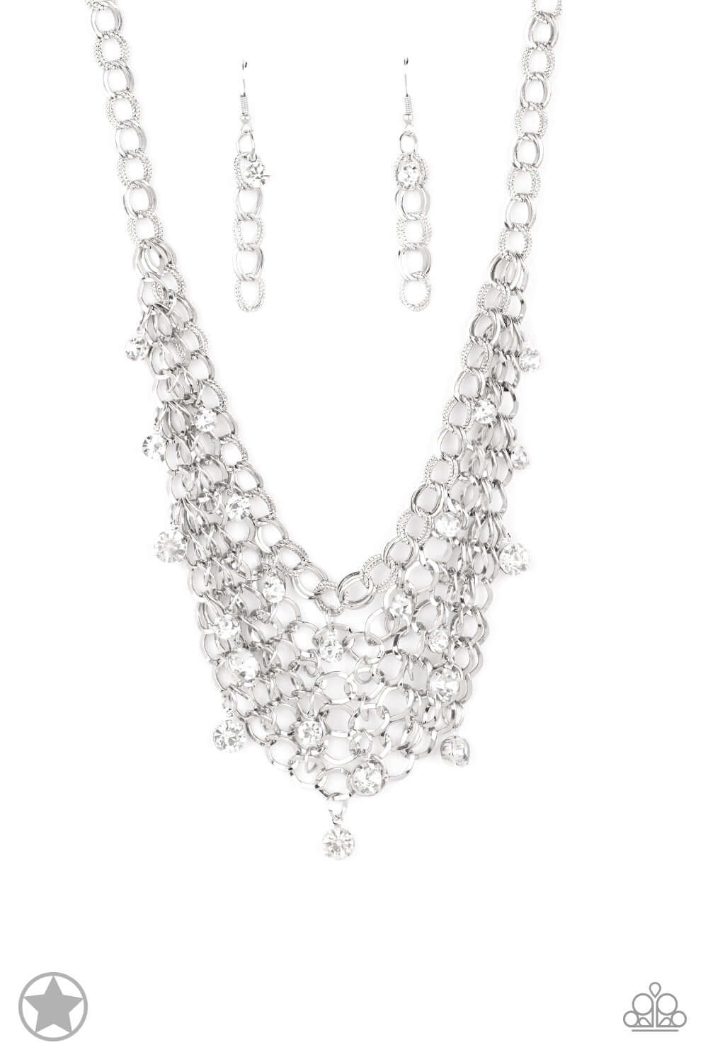 Fishing for Compliments - Silver Paparazzi Blockbuster Necklace $5 Jewelry with Janet Morgan Necklaces