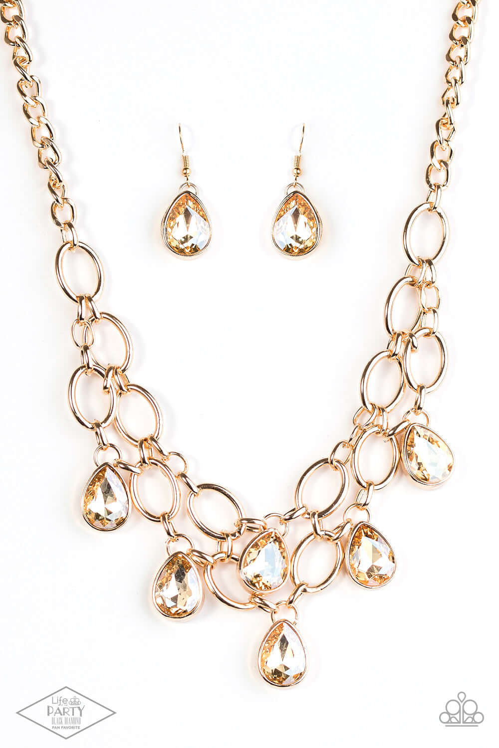 Show-Stopping Shimmer - Paparazzi Accessories Gold Necklace Life of the Party $5 Jewelry with Janet Morgan Necklaces