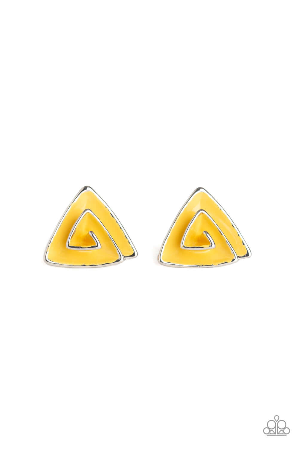 On Blast - Yellow Paparazzi Accessories Earrings $5 Jewelry with Janet Morgan Earrings