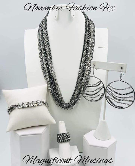 Magnificent Musing November 2022 Fashion Fix Paparazzi 4 piece set $5 Jewelry with Janet Morgan Jewelry Set