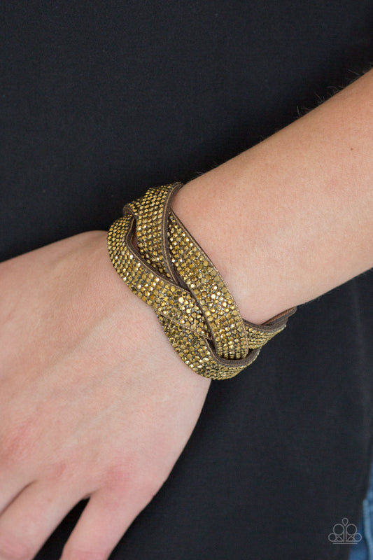 Nice Girls Finish Last - Brass Paparazzi Wrap Bracelet $5 Jewelry with Janet Morgan Bracelets