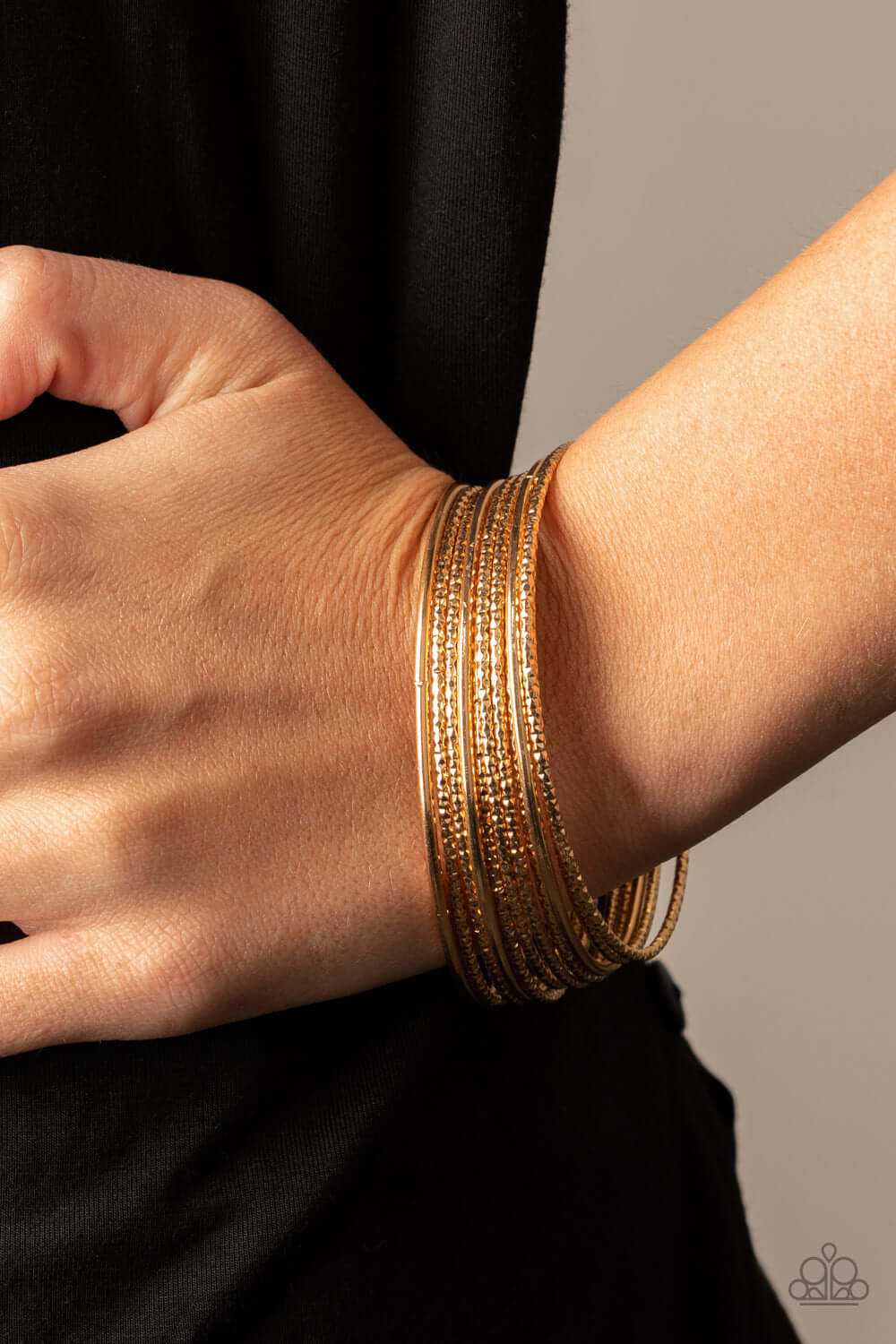 Bangle Babe - Paparazzi Accessories Gold Bracelet $5 Jewelry with Janet Morgan Bracelets