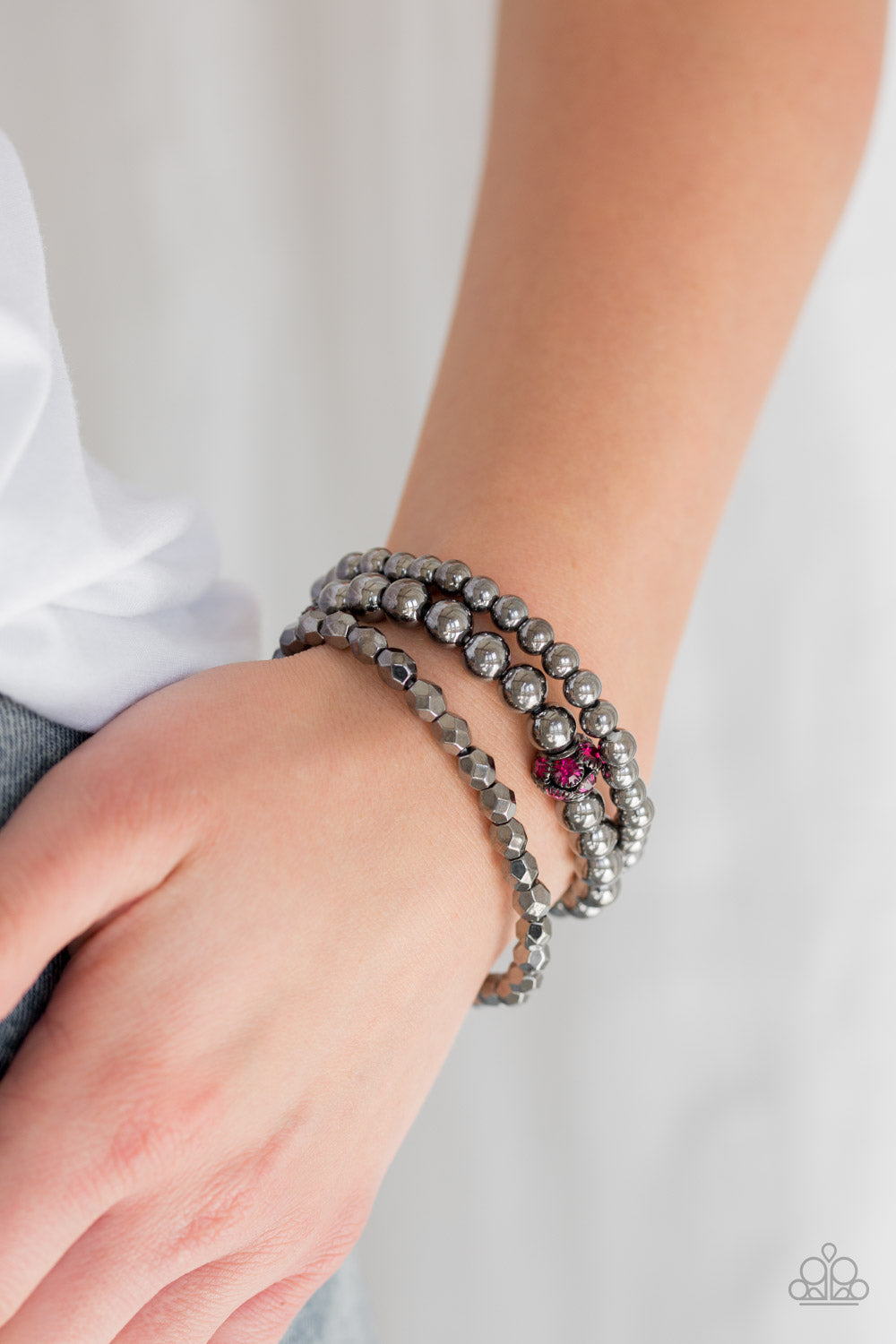 Noticeably Noir - Pink Paparazzi Accessories Bracelet $5 Jewelry with Janet Morgan Bracelets