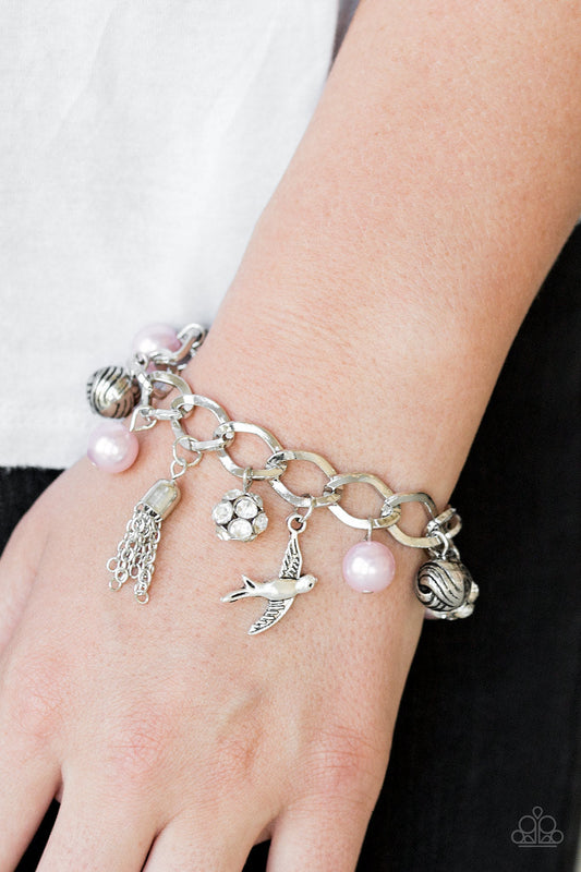 Lady Love Dove - Pink Paparazzi Accessories Bracelet $5 Jewelry with Janet Morgan Bracelets