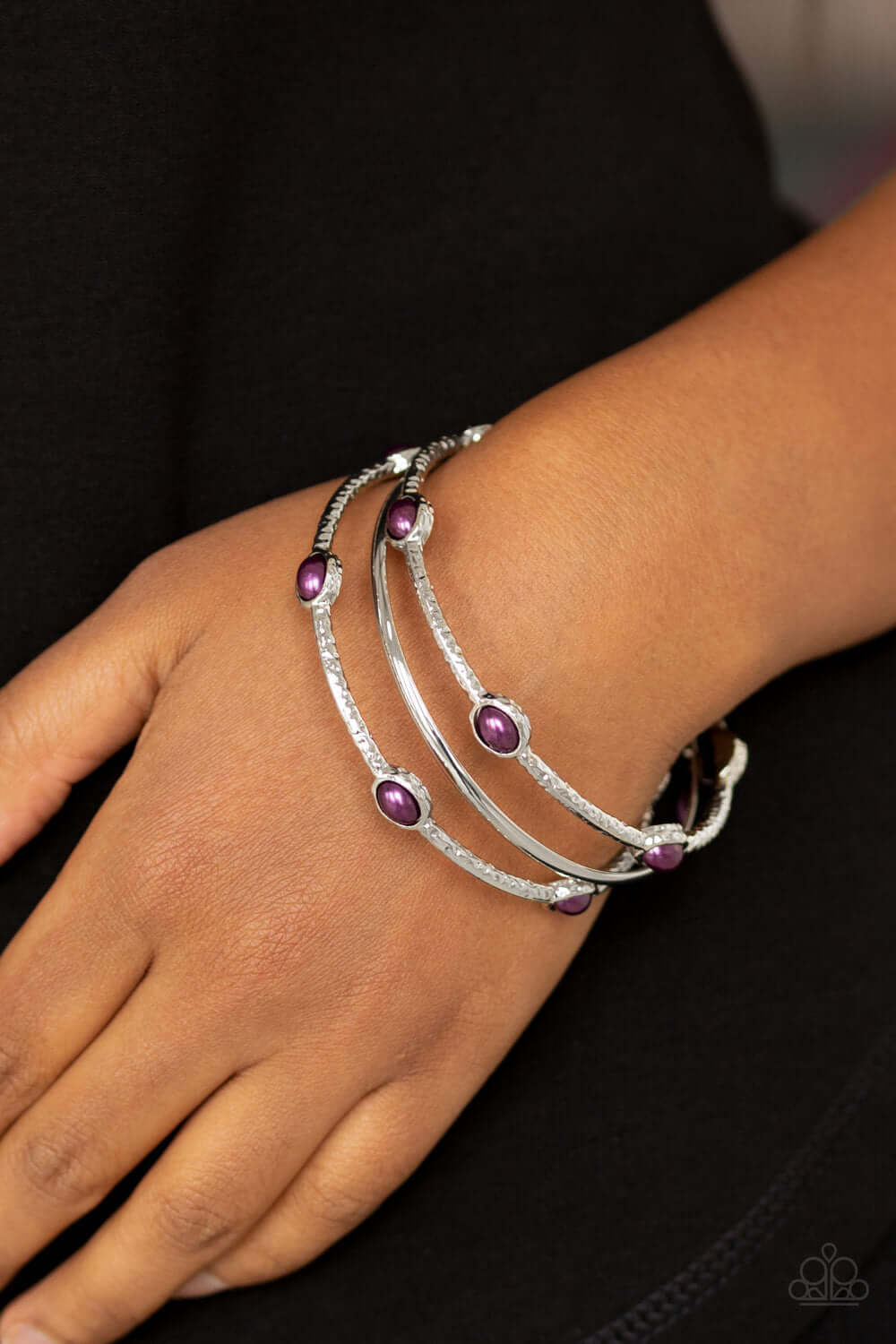 Bangle Belle - Purple - Paparazzi Accessories Bracelet $5 Jewelry with Janet Morgan Bracelets