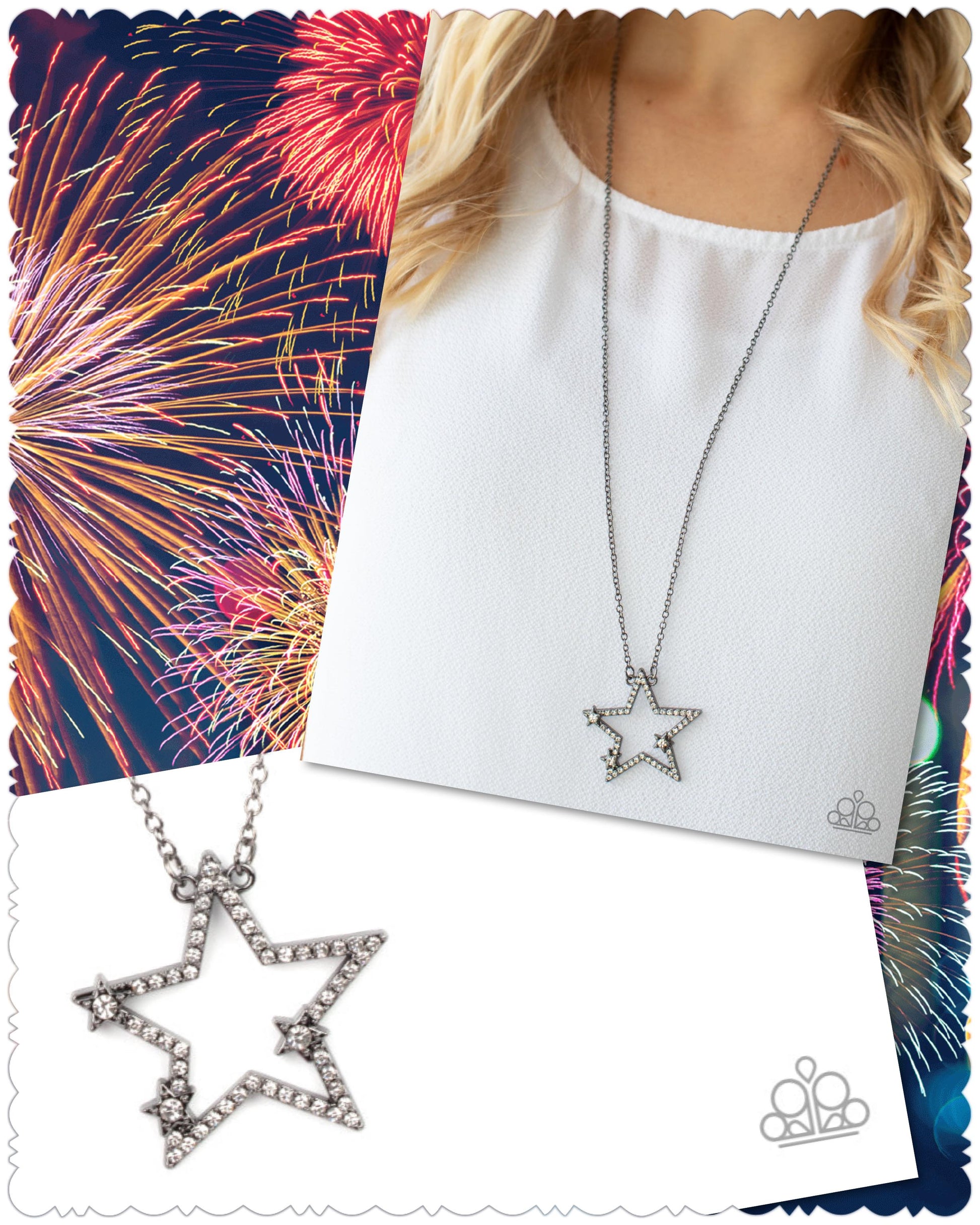 I Pledge Allegiance to the Sparkle - Paparazzi Accessories Black Necklace $5 Jewelry with Janet Morgan Necklace