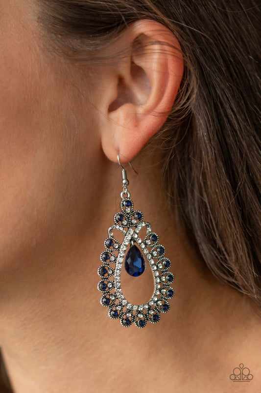 All About Business - Blue Paparzzi Accessories Earrings $5 Jewelry with Janet Morgan Earrings