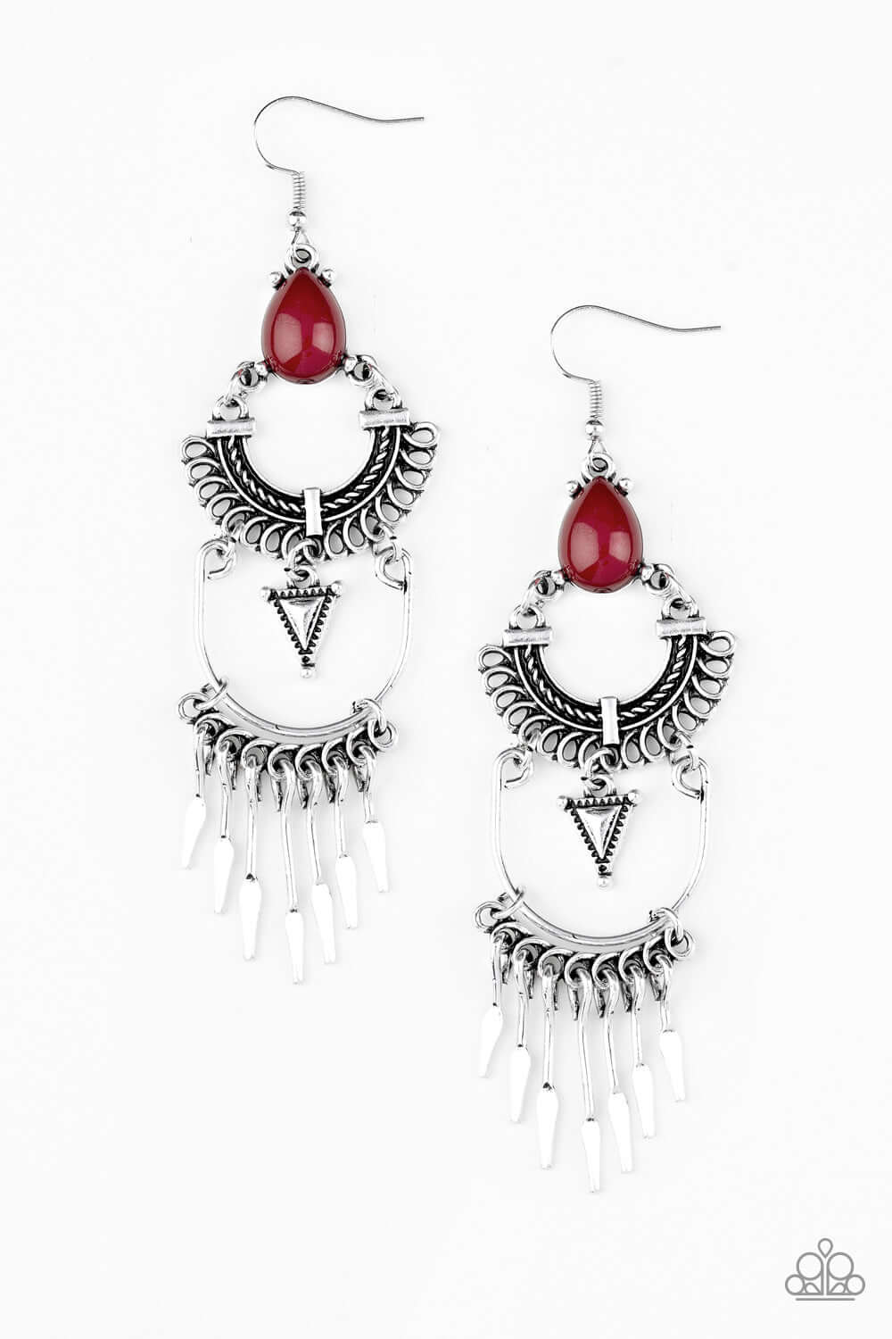 Progressively Pioneer - Red Paparazzi Accessories Earrings $5 Jewelry with Janet Morgan Earrings