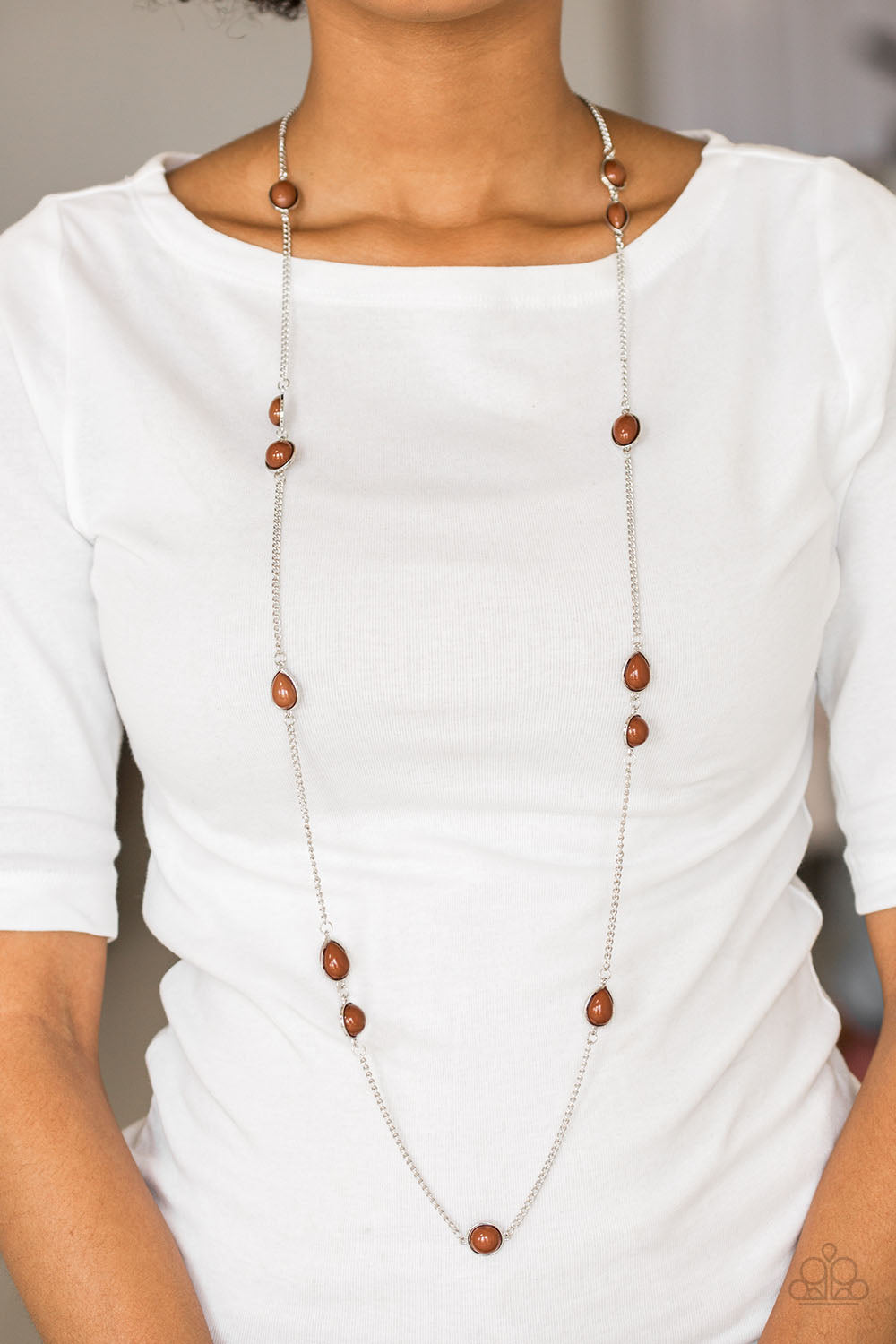 Pacific Piers - Brown Paparazzi Accessories Necklace $5 Jewelry with Janet Morgan Necklaces