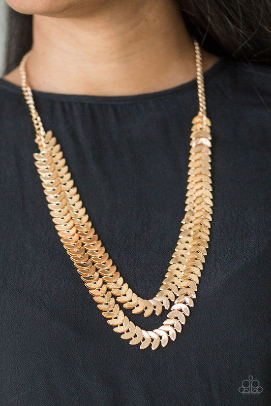 Industrial Illumination - Gold Paparazzi Accessories Necklace $5 Jewelry with Janet Morgan Necklaces