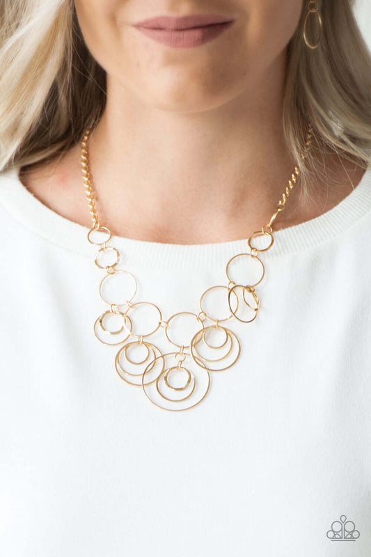 Break The Cycle - Gold - Paparazzi Accessories Necklace $5 Jewelry with Janet Morgan Necklaces