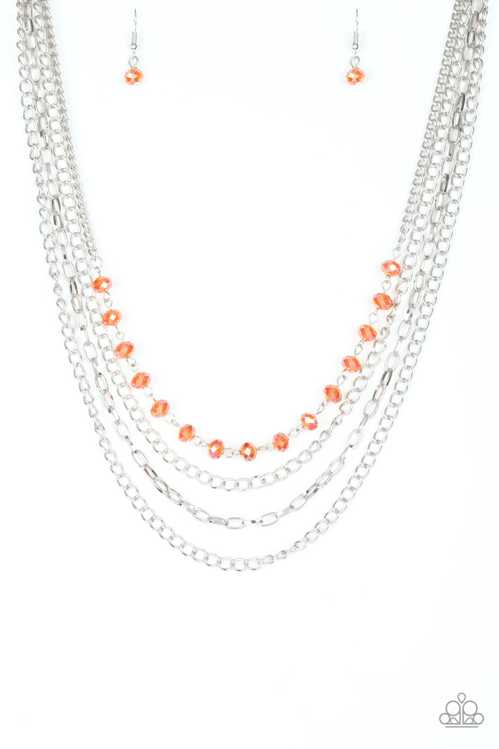 Extravagant Elegance - Orange Paparazzi Accessories Necklace $5 Jewelry with Janet Morgan Necklace