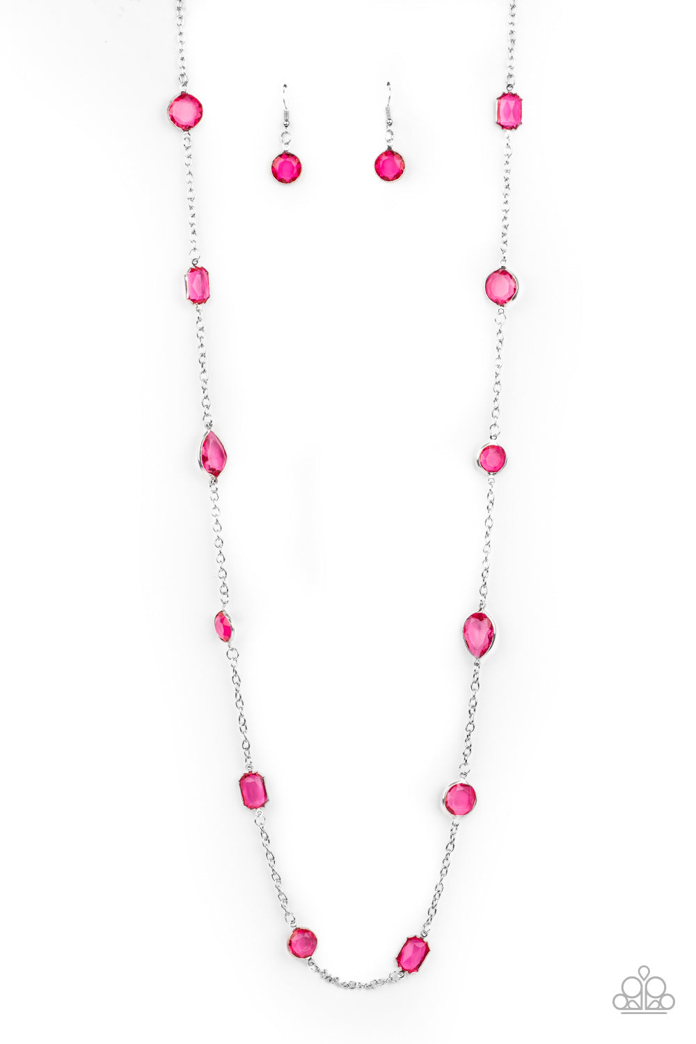 Glassy Glamorous - Pink Paparazzi Accessories Necklace $5 Jewelry with Janet Morgan Necklaces