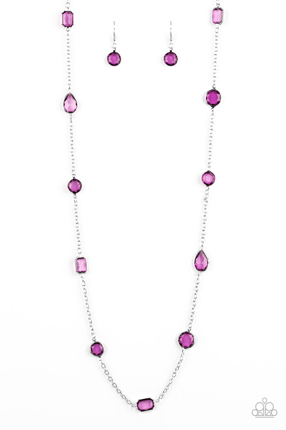 Glassy Glamorous - Purple Paparazzi Accessories Necklace $5 Jewelry with Janet Morgan Necklaces