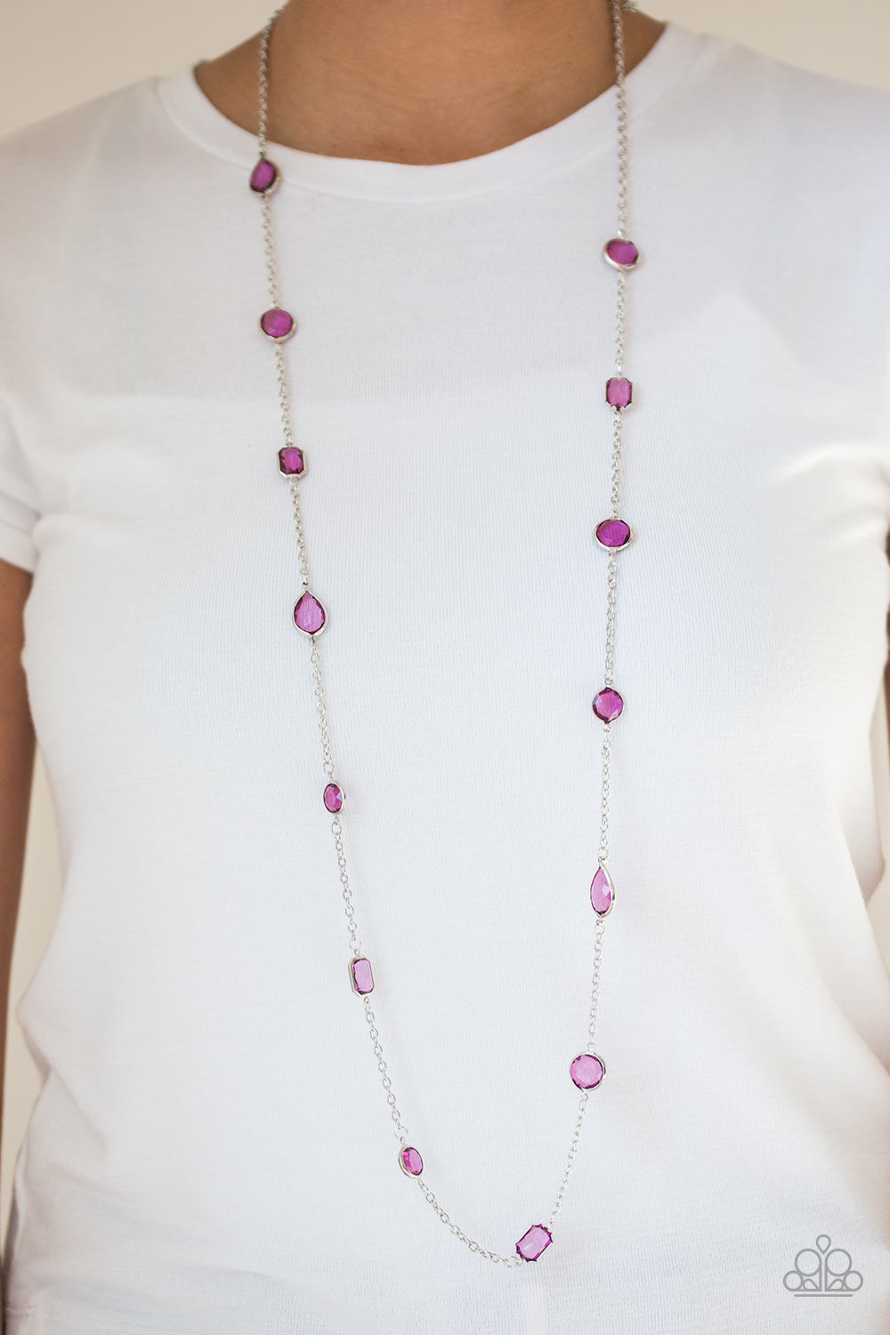 Glassy Glamorous - Purple Paparazzi Accessories Necklace $5 Jewelry with Janet Morgan Necklaces