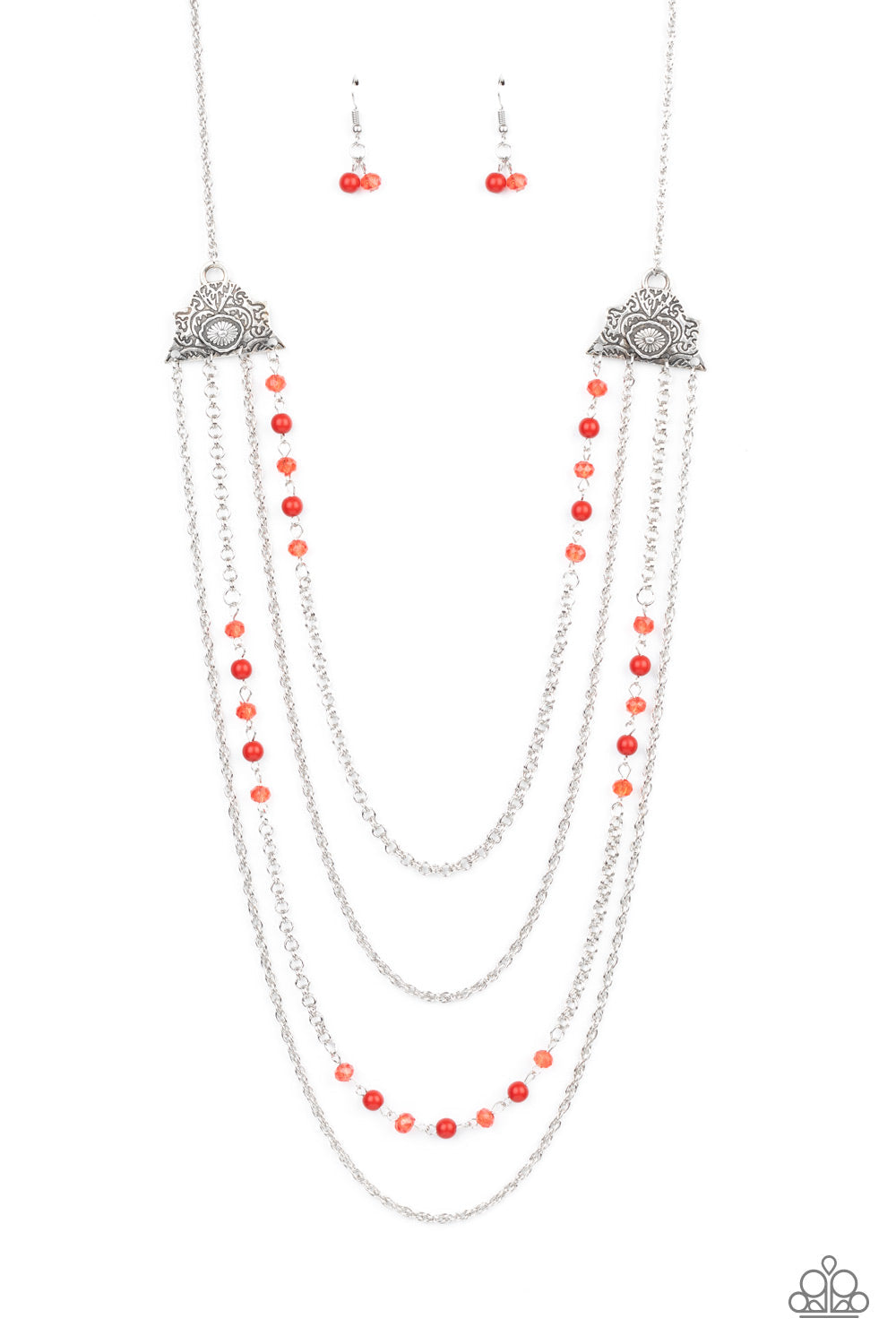 Pharaoh Finesse - Red Paparazzi Necklace $5 Jewelry with Janet Morgan Necklaces