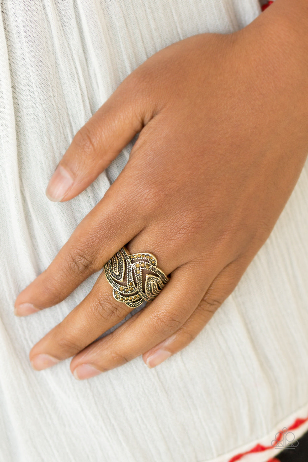 Fire and Ice - Paparazzi Accessories Brass Ring $5 Jewelry with Janet Morgan Jewelry