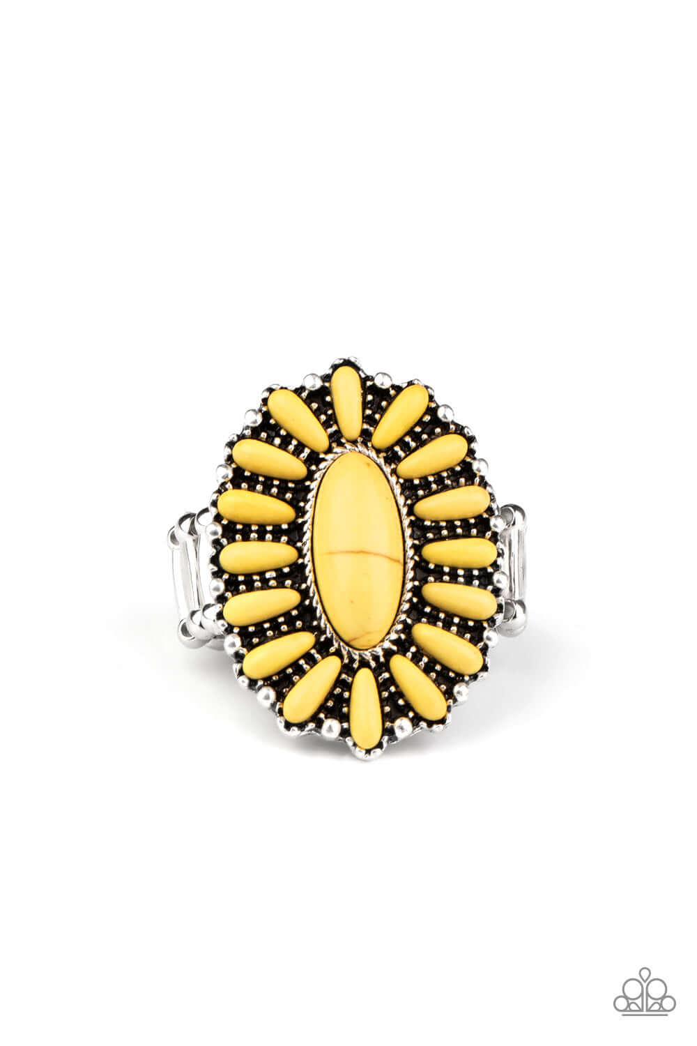 Cactus Cabana - Yellow - Paparazzi Accessories Ring $5 Jewelry with Janet Morgan rings