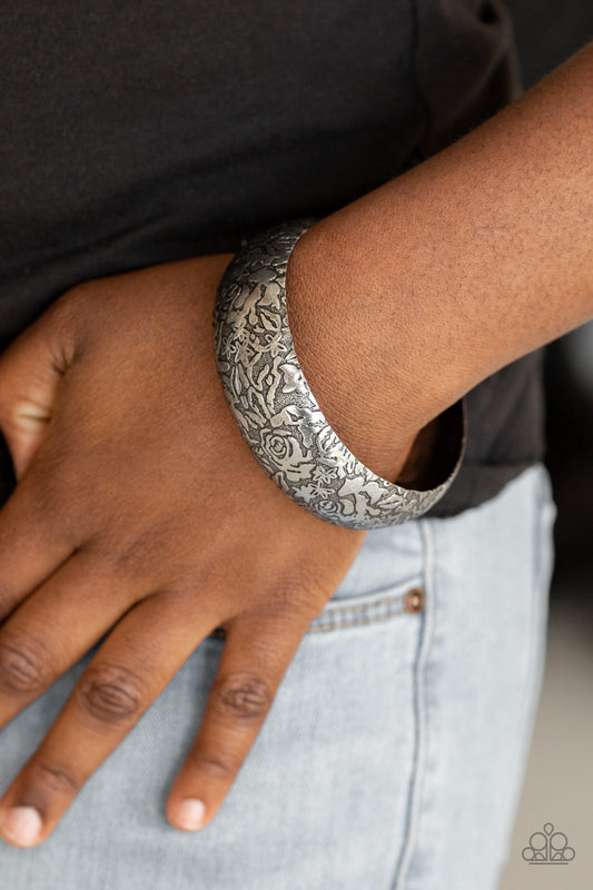 Garden Villa - Silver Paparazzi Bangle Bracelet $5 Jewelry with Janet Morgan Bracelets