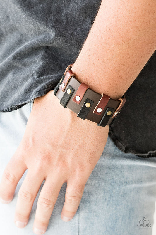 Modern Musketeer - Brown Paparazzi Wrap Leather Bracelet $5 Jewelry with Janet Morgan Bracelets