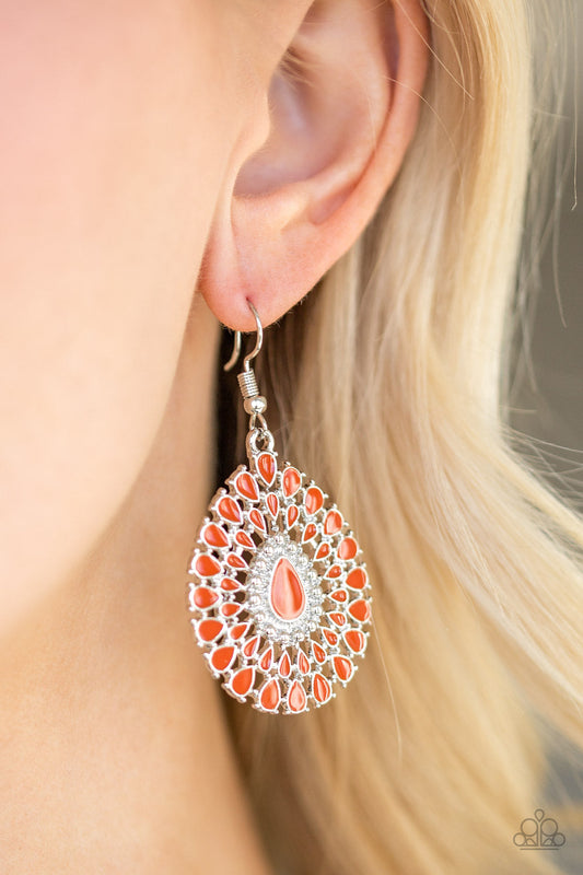 City Chateau - Orange Paparazzi Earrings $5 Jewelry with Janet Morgan Earrings