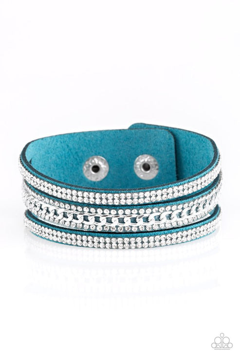 Paparazzi Rollin In Rhinestones - Blue Bracelet $5 Jewelry with Janet Morgan Bracelets