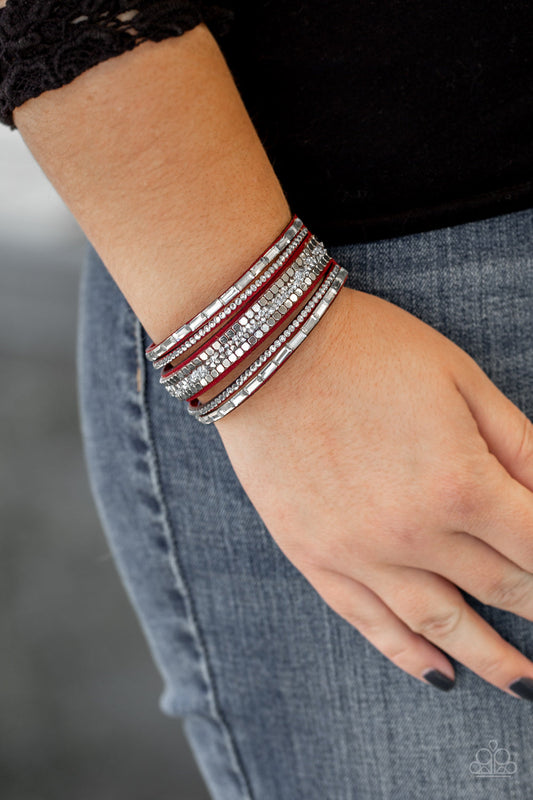 Rebel In Rhinestones - Red $5 Jewelry with Janet Morgan Bracelets