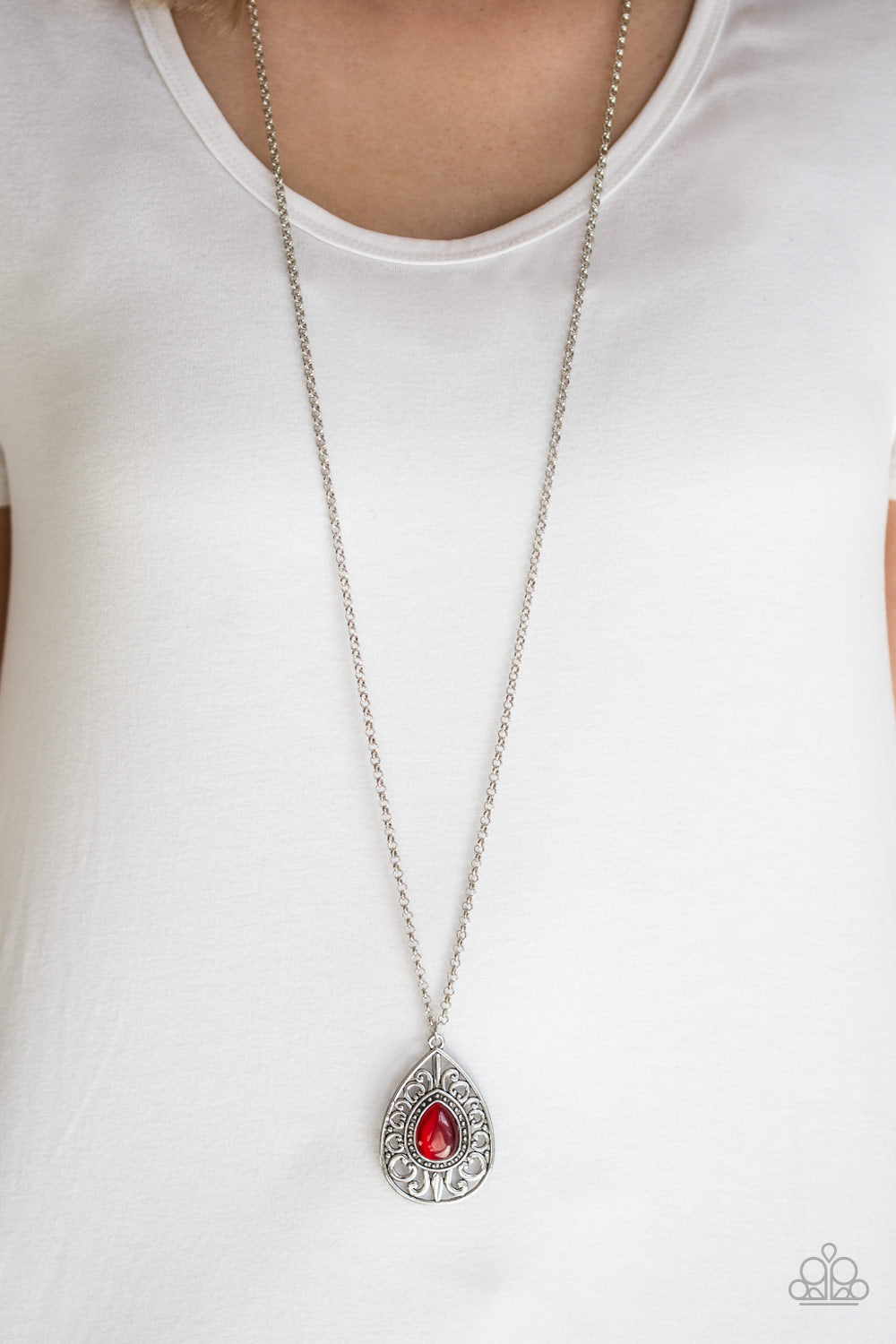 Modern Majesty - Red Paparazzi Accessories Necklaces $5 Jewelry with Janet Morgan Necklaces