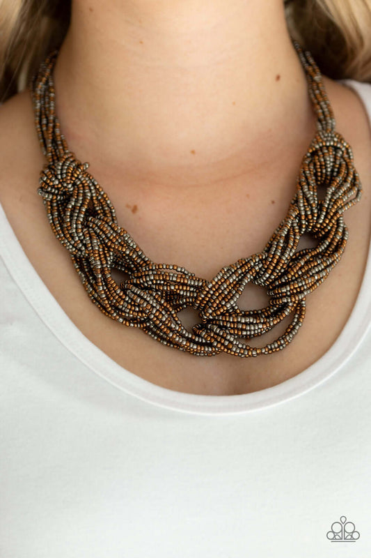 City Catwalk - Copper - Paparazzi Accessories Necklace $5 Jewelry with Janet Morgan Necklaces