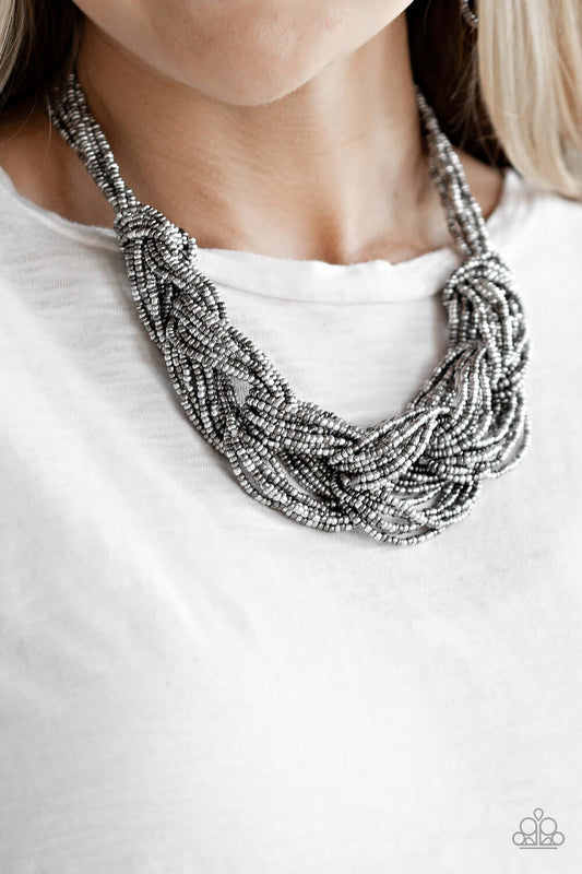 City Catwalk - Silver - Paparazzi Accessories Necklace $5 Jewelry with Janet Morgan Necklace