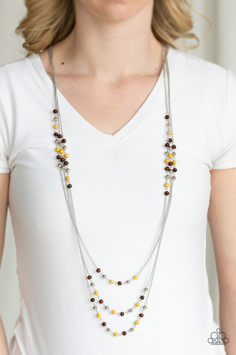 Seasonal Sensation - Yellow Paparazzi Accessories Necklace $5 Jewelry with Janet Morgan Necklaces