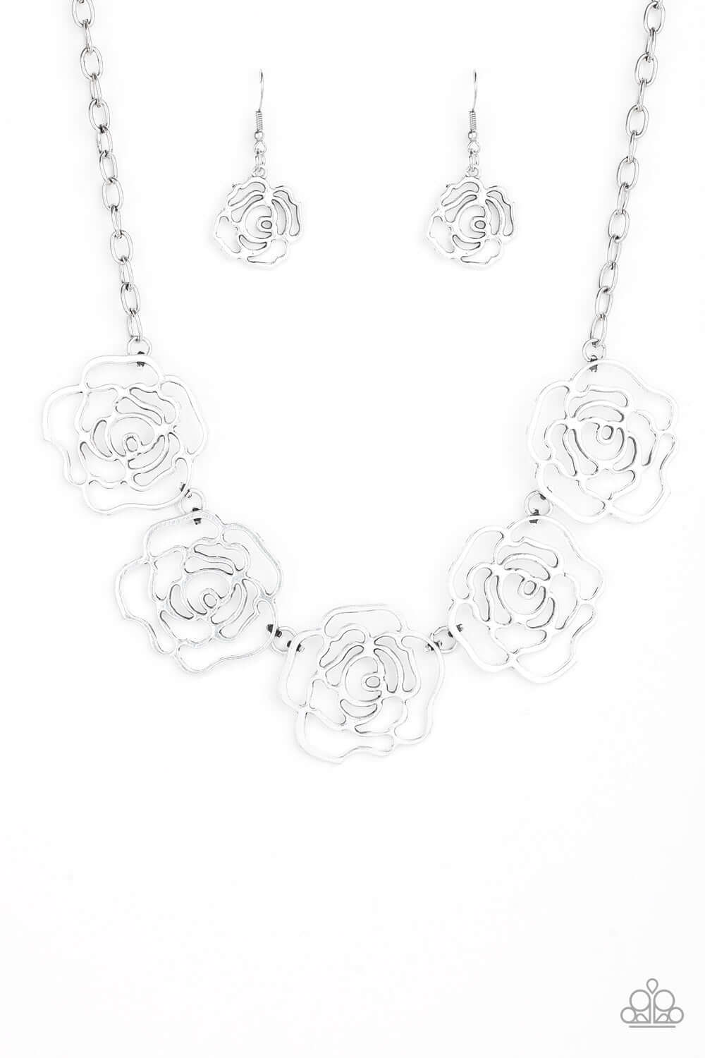 Budding Beauty - Silver Paparazzi Accessories Necklace $5 Jewelry with Janet Morgan Necklace