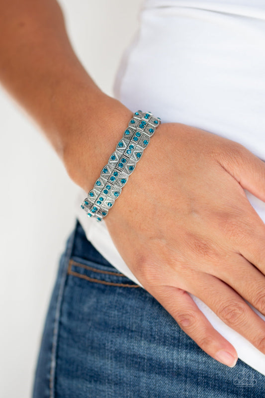 Modern Magnificence - Blue Paparazzi Accessories Bracelet $5 Jewelry with Janet Morgan Bracelets