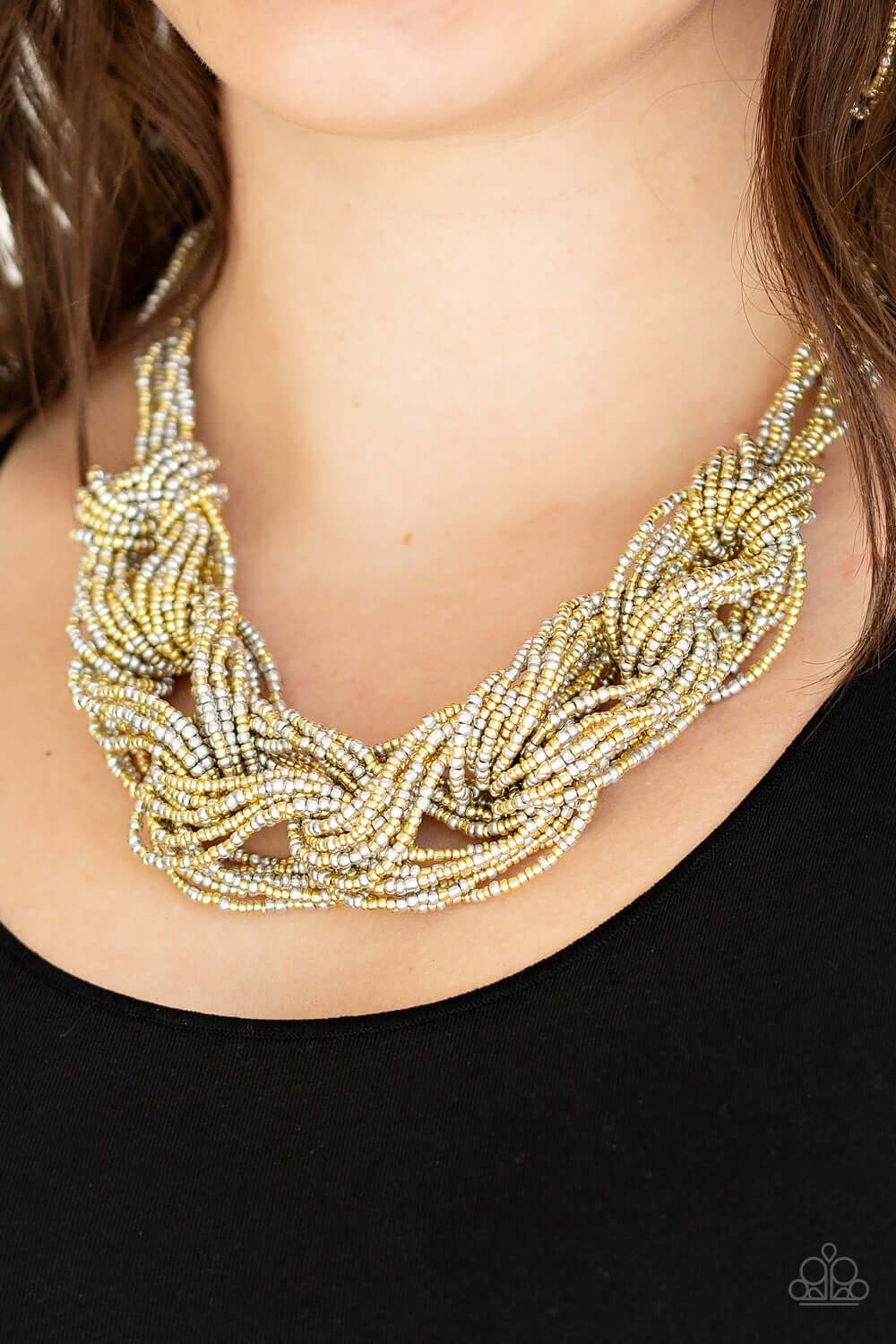 City Catwalk - Gold Paparazzi Accessories Necklace $5 Jewelry with Janet Morgan Necklace