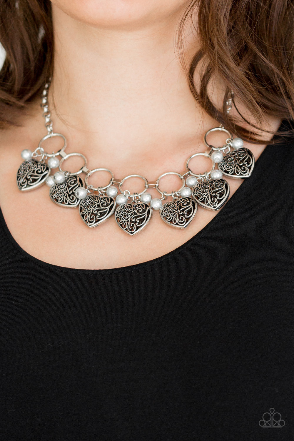 TMST Bling Very Valentine - Silver Paparazzi Accessories Necklace