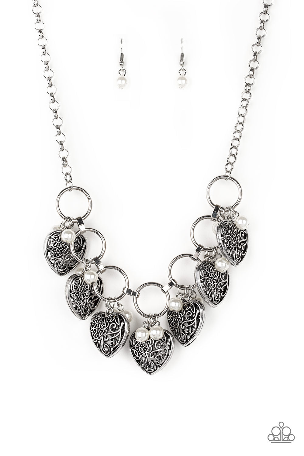 TMST Bling Very Valentine - White Paparazzi Accessories Necklace