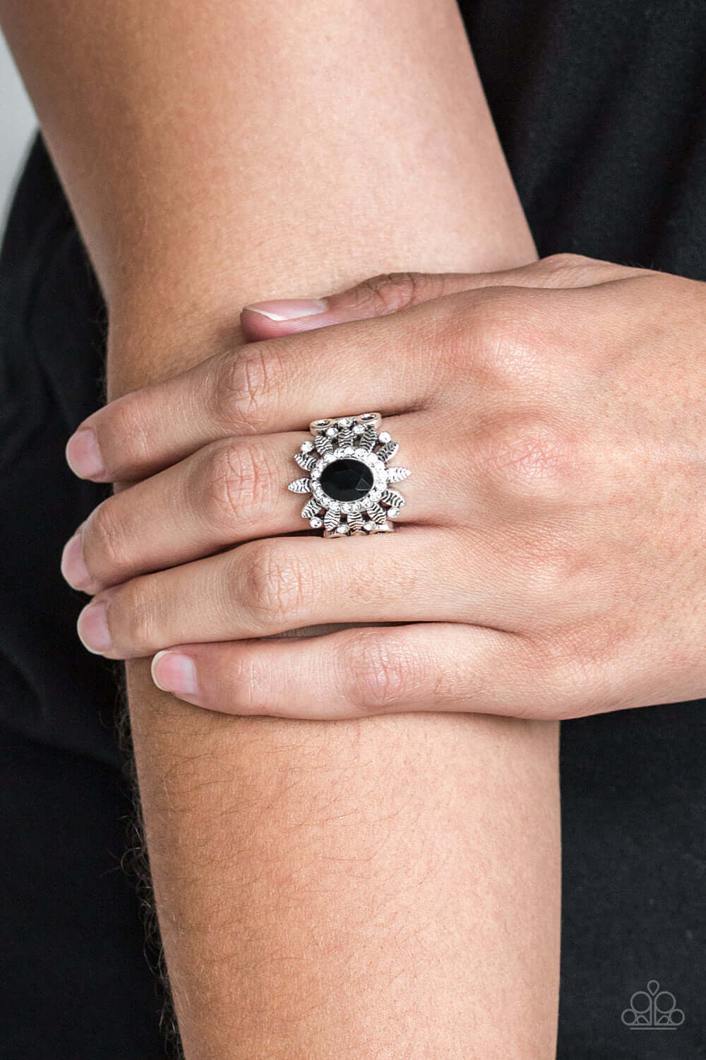 Burn Bright - Black - Paparazzi Accessories Ring $5 Jewelry with Janet Morgan rings