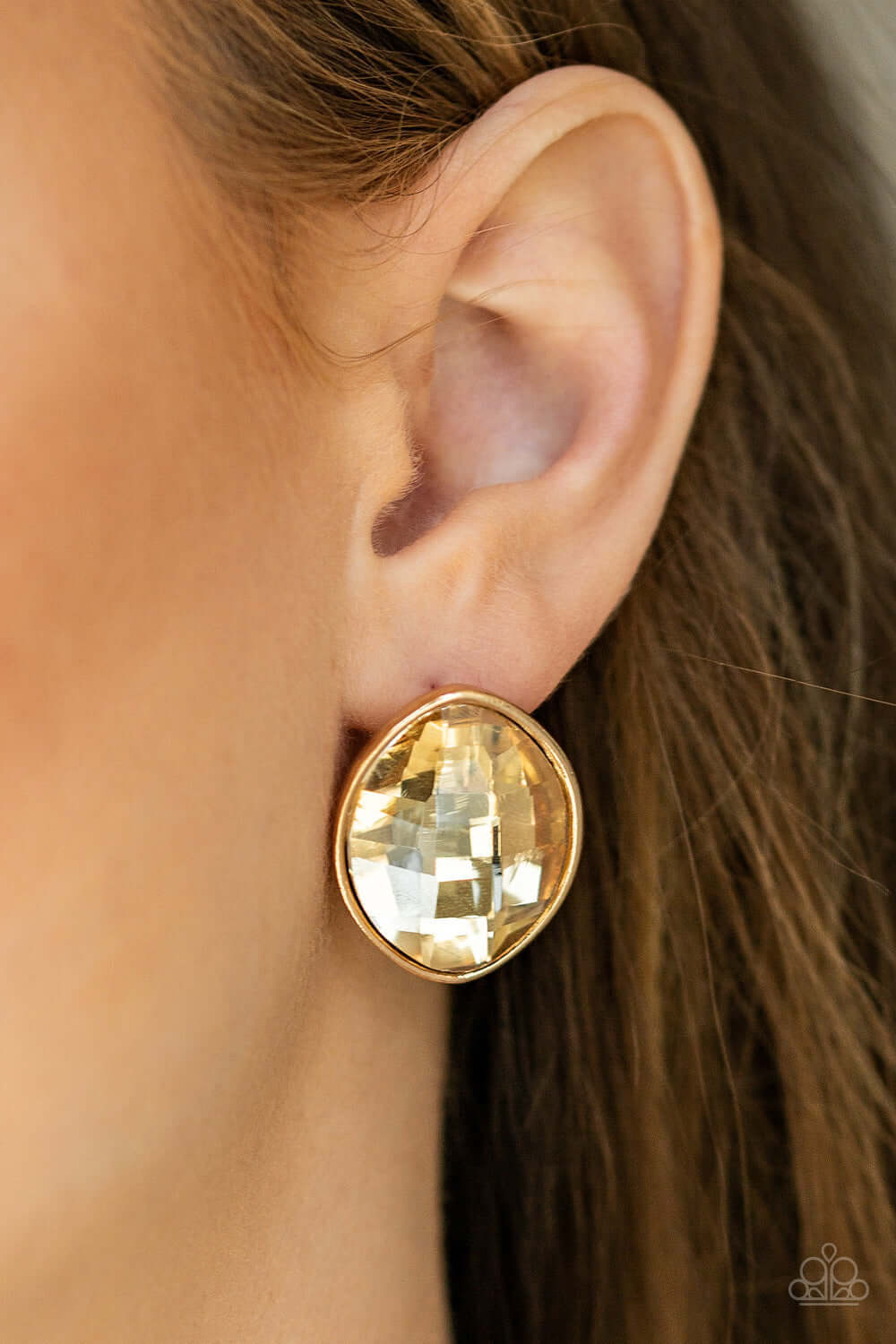 Paparazzi Movie Star Sparkle - Gold Post Earrings $5 Jewelry with Janet Morgan Earrings