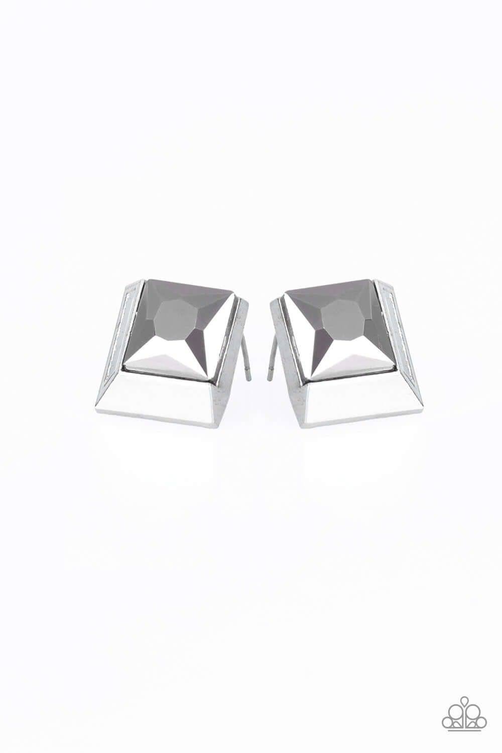 TMST Bling Stellar Square - Silver Paparazzi Accessories Earrings