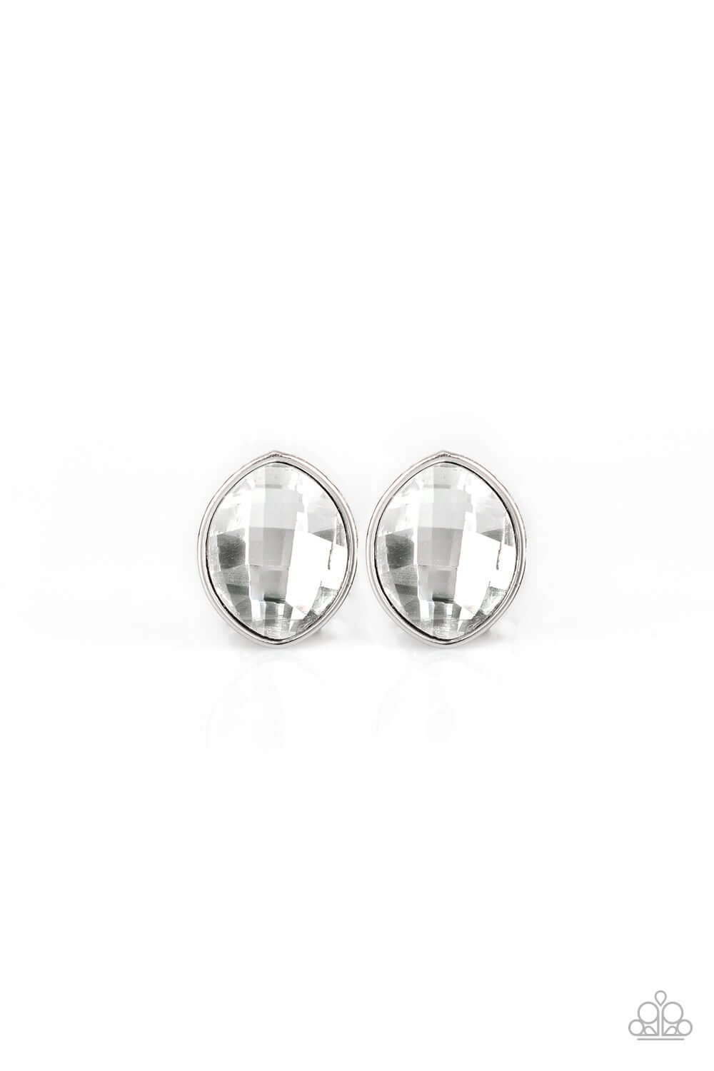 Movie Star Sparkle - White Paparazzi Accessories Earrings $5 Jewelry with Janet Morgan Earrings