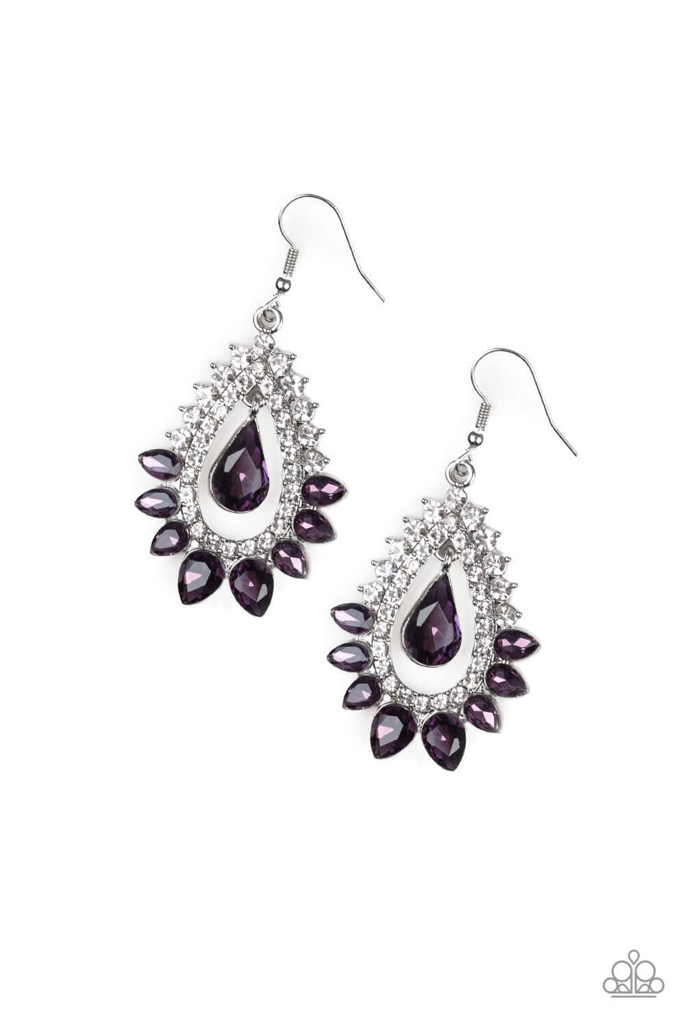 Boss Brilliance - Purple - Paparazzi Accessories Earrings $5 Jewelry with Janet Morgan Earrings