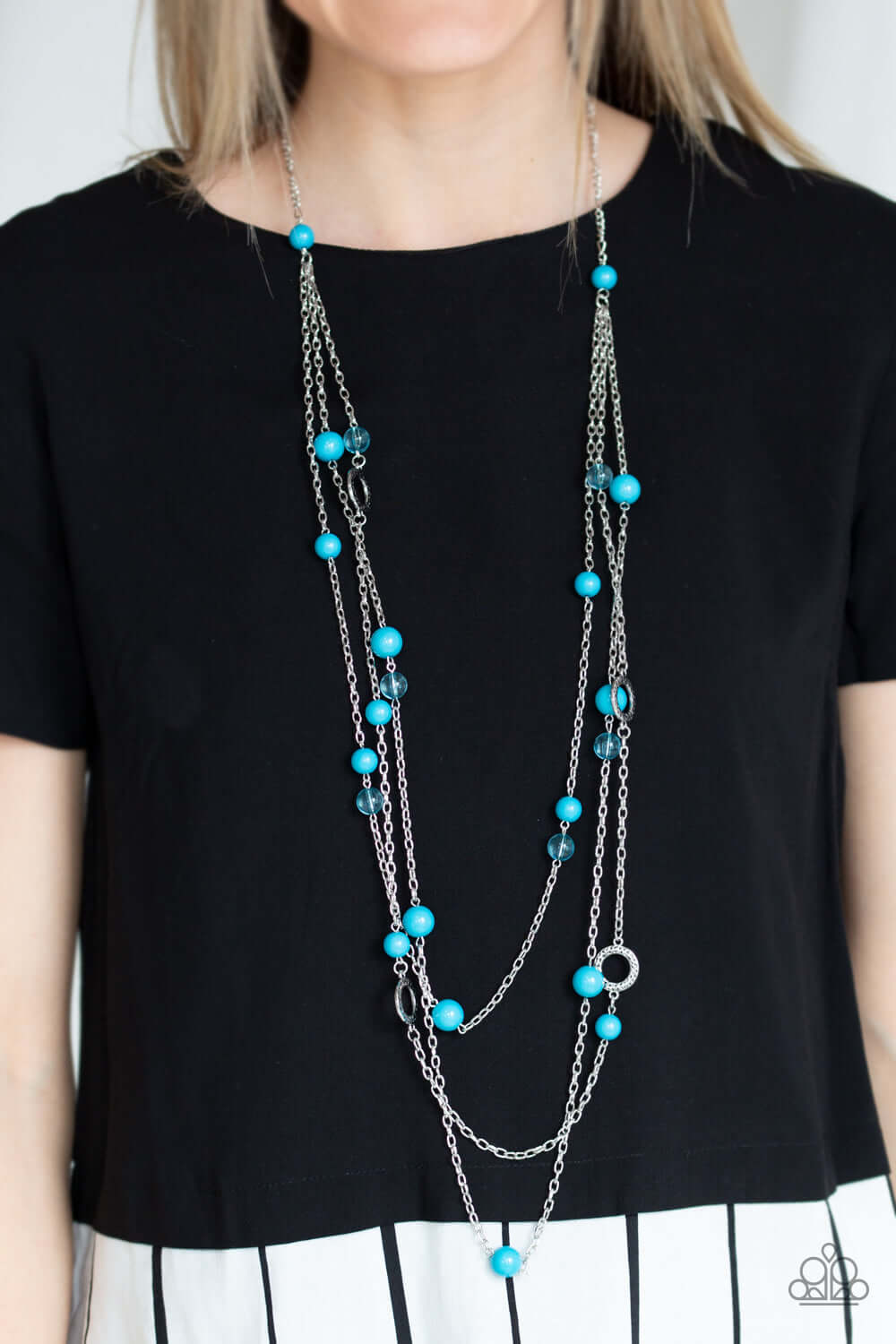 Brilliant Bliss - Blue Paparazzi Accessories Necklace $5 Jewelry with Janet Morgan Necklaces