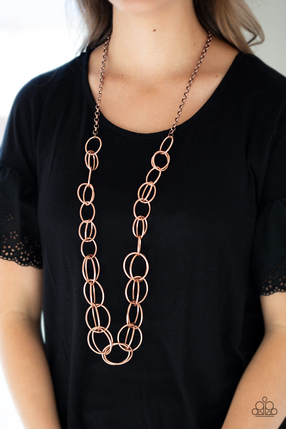 Elegantly Ensnared - Copper Paparazzi Accessories Necklace $5 Jewelry with Janet Morgan Necklaces