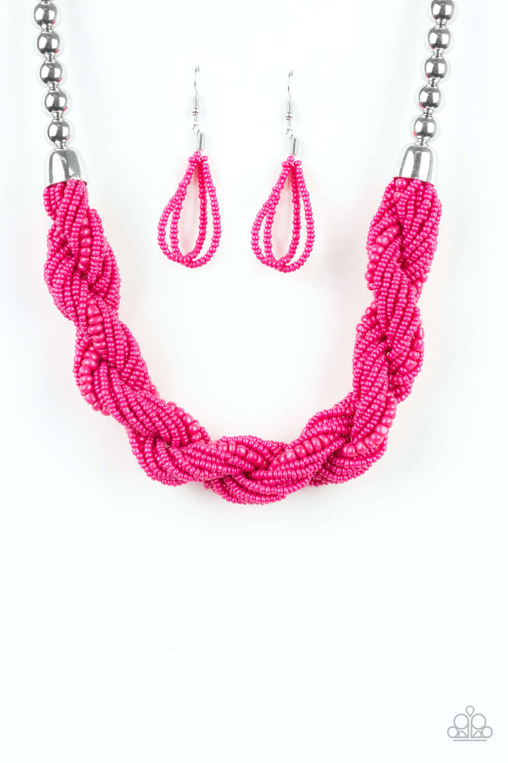 Savannah Surfin - Pink Paparazzi Seed Bead Necklace $5 Jewelry with Janet Morgan Necklaces