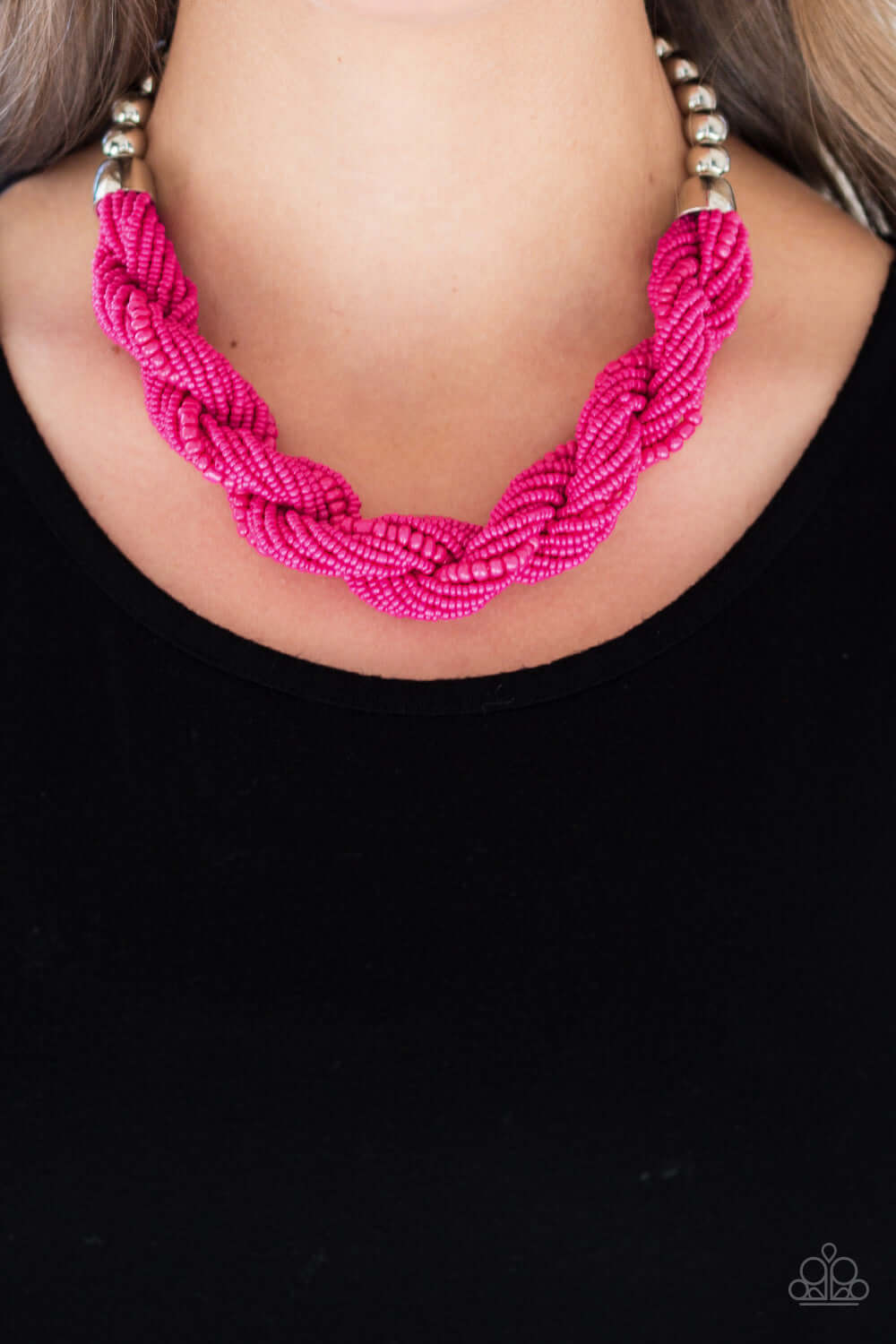 Savannah Surfin - Pink Paparazzi Seed Bead Necklace $5 Jewelry with Janet Morgan Necklaces